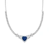 Ross-simons Simulated Sapphire And Cz Heart Necklace In Sterling Silver In Multi