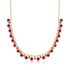 Ross-simons Ruby Drop Necklace In 18kt Gold Over Sterling In Multi