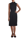 CALVIN KLEIN WOMENS TIE NECK MIDI WEAR TO WORK DRESS