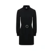 Saint Laurent Crystal Belt Long Sleeve Open Back Minidress In Black