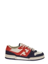 FENDI FENDI LOW TOP RED AND BLUE SUEDE SNEAKER