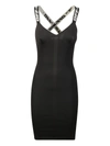 Off-white V-neck Midi Dresses In Black