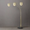 Nova Of California Marilyn 3 Light Arc Floor Lamp - 90", Weathered Brass, Mylar & Crystal Shade, Rotary On/off Switch,