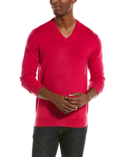 Quincy Wool V-neck Sweater In Pink