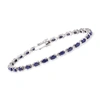 Ross-simons Sapphire Bracelet With Diamond Accents In Sterling Silver In Multi