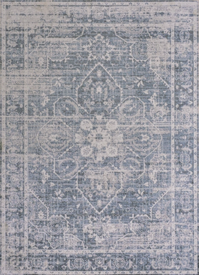 Jonathan Y Shaii Global Medallion Low-pile Machine-washable Light Gray/brown 5 Ft. X 8 Ft. Area Rug In Blue