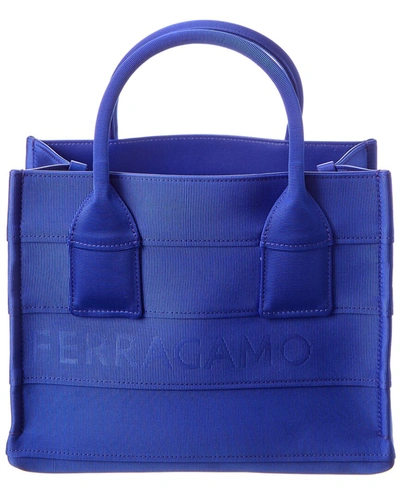 Ferragamo Signature Tote In Blue