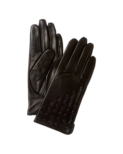 Bruno Magli Studded Cashmere-lined Leather Glove In Black