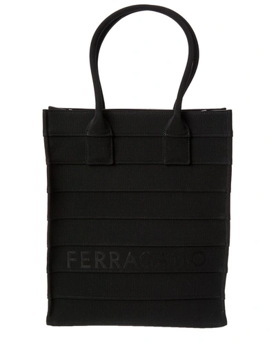 Ferragamo Salvatore  Logo Printed Tote Bag In Black