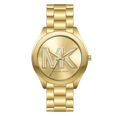 Michael Kors Women's Slim Runway Gold Dial Watch