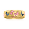 Ross-simons Pink And Blue Sapphire Butterfly Ring In 18kt Gold Over Sterling
