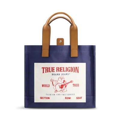 True Religion Medium Pocket Tote In Blue