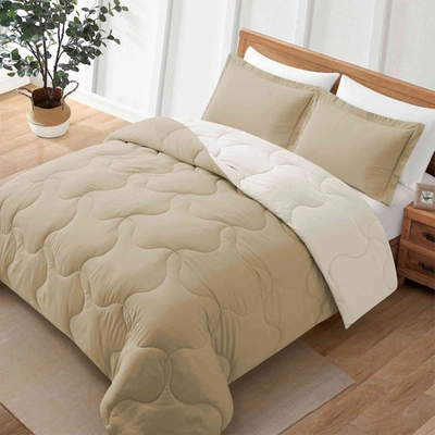 Peace Nest Dual Color Reversible Down Alternative Comforter Set, King Or Queen Comforter