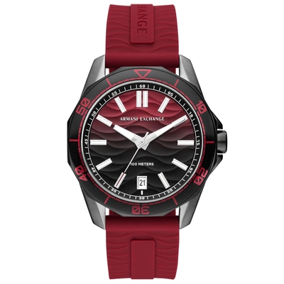 Armani Exchange Official Store Montres Bracelet Caoutchouc In Red