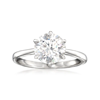 Ross-simons Moissanite Solitaire Ring In Sterling Silver In White