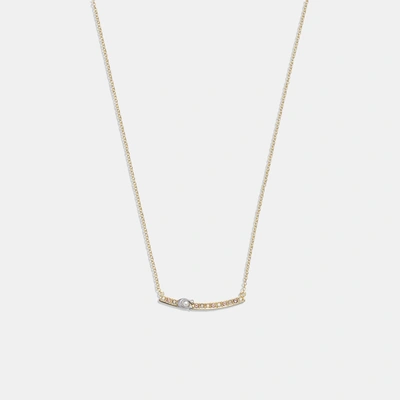 Coach Outlet Signature Pavé Bar Necklace In Silver