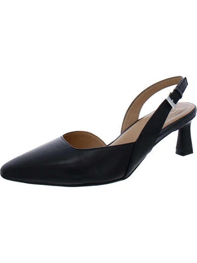 Naturalizer Dalary Womens Patent Leather Pointed Toe Slingback Heels In Black