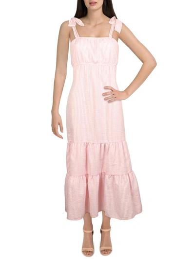 Ava + Esme Womens Tiered Tea Midi Dress In Pink