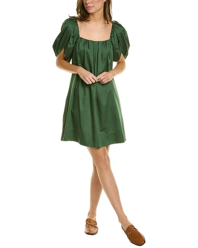 Rebecca Taylor Babydoll Mini Dress In Green