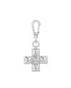 Luv Aj Molten Cross Key Chain- Silver In Silver