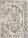 JONATHAN Y KEESHA BOLD DISTRESSED MEDALLION LOW-PILE MACHINE-WASHABLE BLUE/CREAM AREA RUG