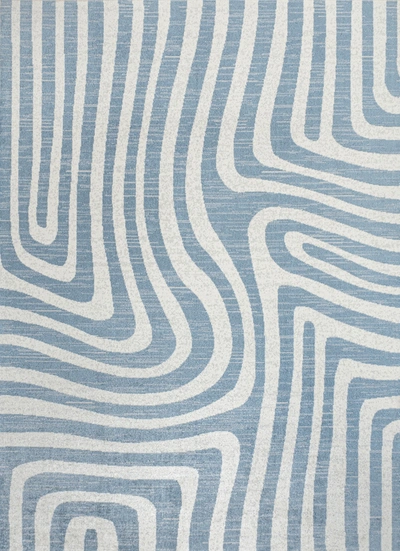 Jonathan Y Maze Abstract Two-tone Low-pile Machine-washable Blue/cream 3 Ft. X 5 Ft. Area Rug