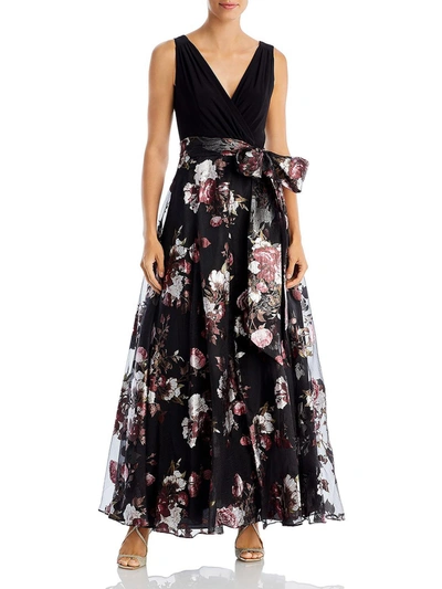 Eliza J Womens Wrap Top Sleeveless Evening Dress In Multi