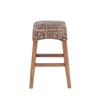 Jonathan Y Maui 25.5" Rustic Bohemian Hyacinth/wood Backless Counter Stool, Brown Wash Woven Seat With Natural