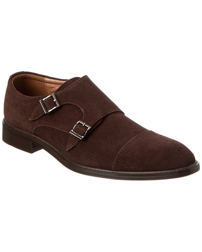 Winthrop Parklane Suede Double Monk Strap Shoe In Chocolate Suede