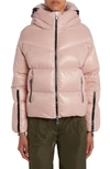 Moncler Huppe Nylon Down Puffer Jacket In Pink