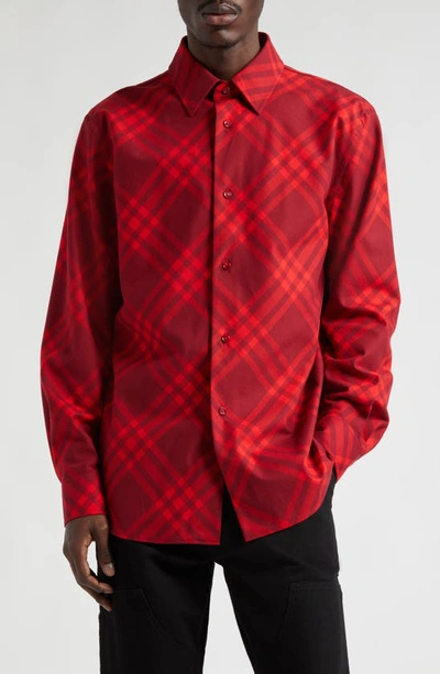 Burberry Check Cotton Shirt In Ripple Ip Check