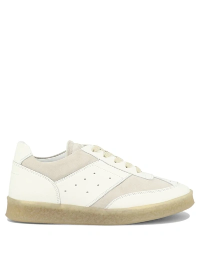 Mm6 Maison Margiela Leather And Suede Sneakers In White