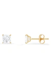 Queen Jewels 10k Gold Princess Cut Cubic Zirconia Stud Earrings In Gold/4mm
