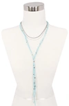 OLIVIA WELLES LAYERED CHAIN AND SUEDE LARIAT NECKLACE
