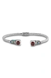 Samuel B. Sterling Silver Twist Cable Cuff Bracelet In Silver/ Red