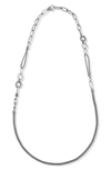 Samuel B. Sterling Silver Mixed Chain Link Necklace In Silver