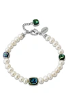 Samuel B. Freshwater Pearl & Abalone Bead Necklace In White