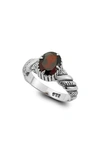 Samuel B. Garnet Ring In Silver/ Red