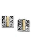 Samuel B. Square Stud Earrings In Silver And Gold