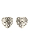 John Hardy Chain Texture Heart Stud Earrings In Silver