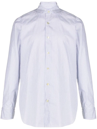 Finamore Striped Cotton Shirt In White