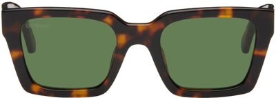 Off-white Tortoiseshell Palermo Sunglasses In Havana Green