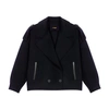 Maje Double Breasted Oversize Wool Blend Jacket In Noir