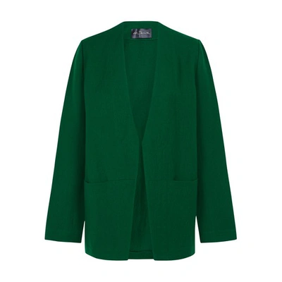 Cortana Vienna Jacket In Linen And Virgin Wool In Emerald