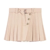 Maje Womens Naturels Jumita Button-embellished Pleated Cotton Mini Skirt In Beige