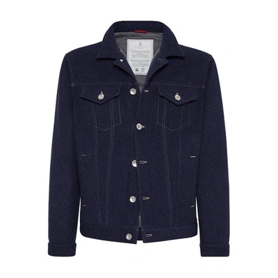 Brunello Cucinelli 4-pocket Puffer Jacket In Denim