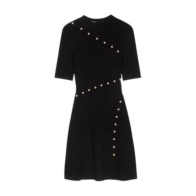Maje Dress In Ribbed Knit For Spring/summer In Noir