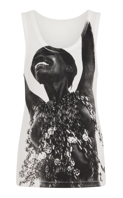 Rabanne X Jean Clemmer Photograph-print Tank Top In Bianco