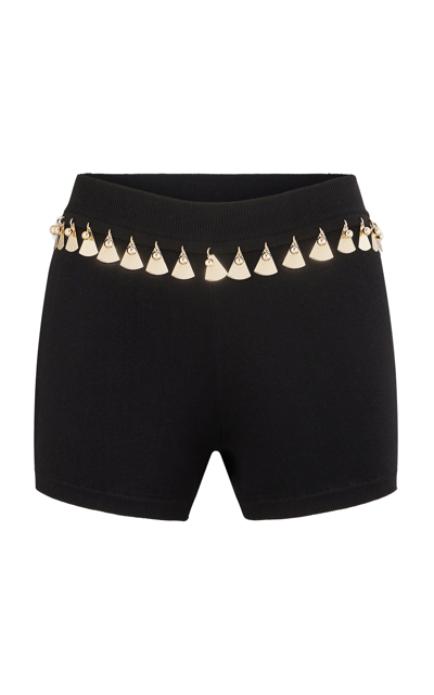 Rabanne Paillette-trimmed Shorts In Black