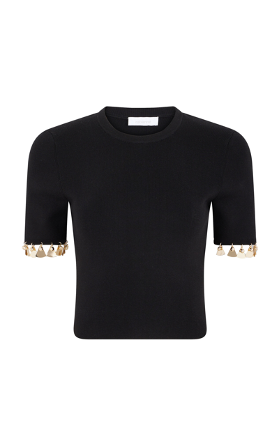 Rabanne Paillette-trimmed Top In P Black